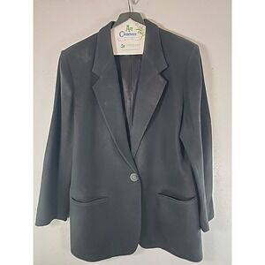 Nice Previously Owned Woman's Size 12 100% Wool Savannah Black Blazer Jacket Y2K